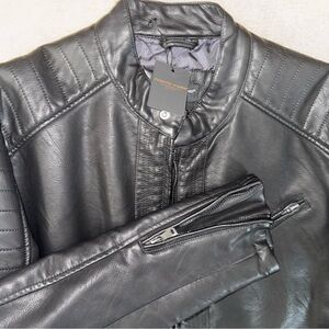 Black Biker Leather Jacket new with tags
